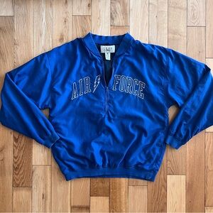 Vintage 90s Gear Sportswear Blue Half Zip Jacket Air‎ Force Size Medium